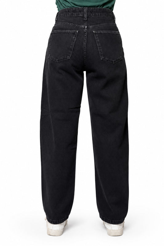 Black Barrel Leg Jeans