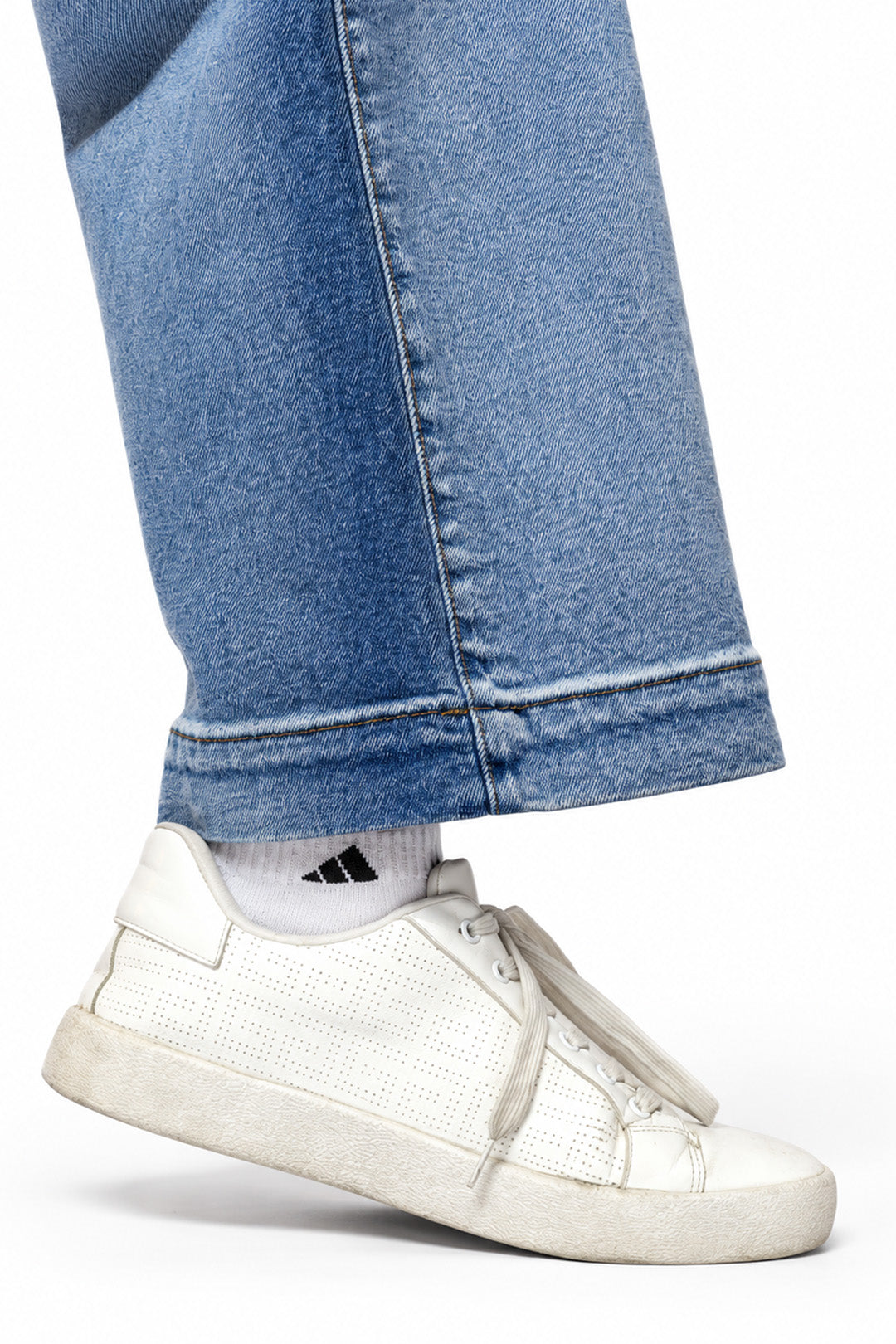 Blue Wide Leg Pocket Jeans