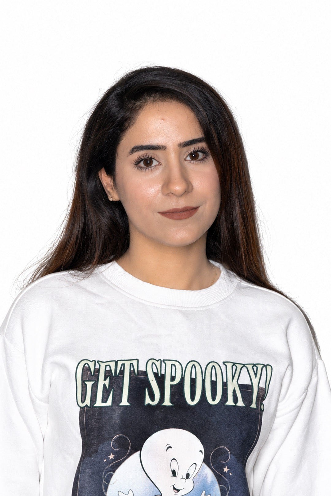 White Smooky Fleece Sweat Shirt