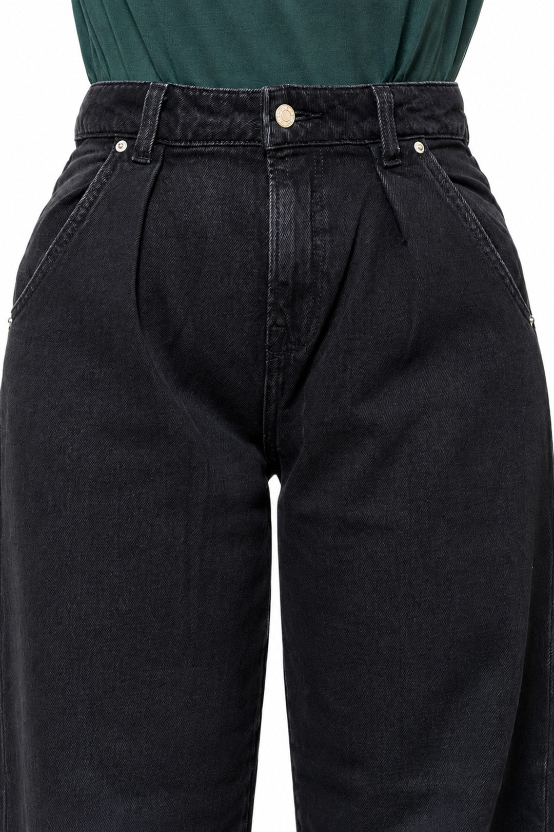 Black Barrel Leg Jeans