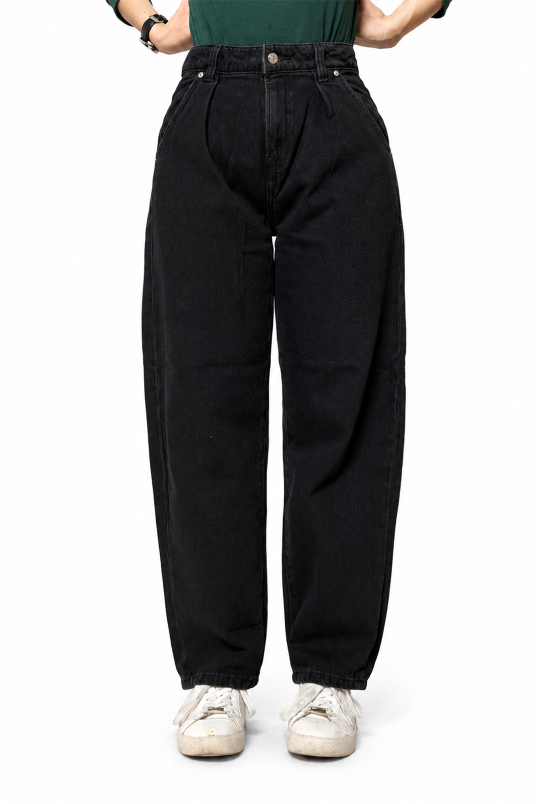 Black Barrel Leg Jeans
