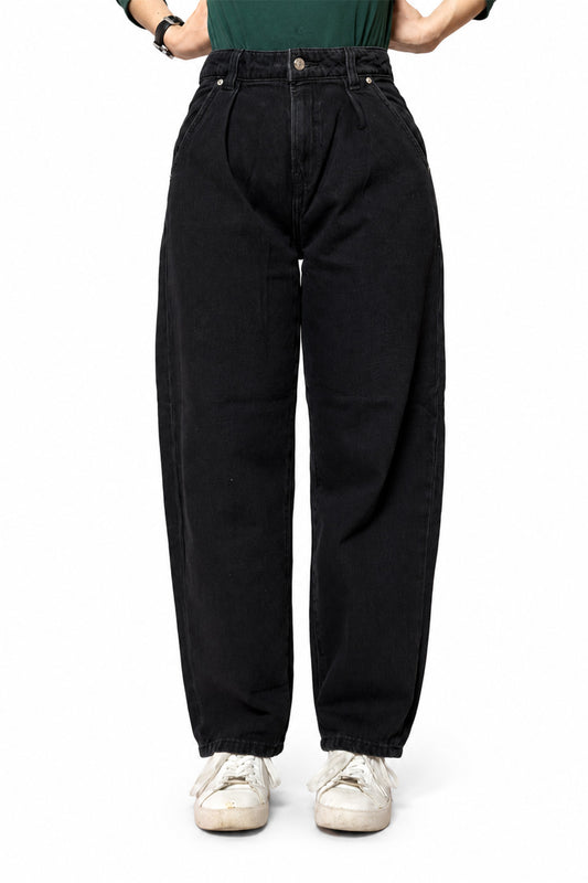 Black Barrel Leg Jeans
