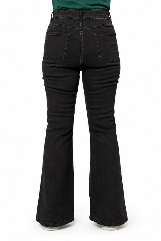 Black Bootcut With Side Cut Jeans