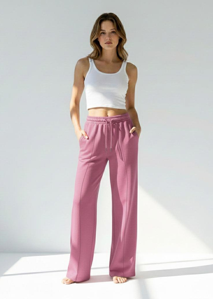 Pink Flare Fleece Trouser