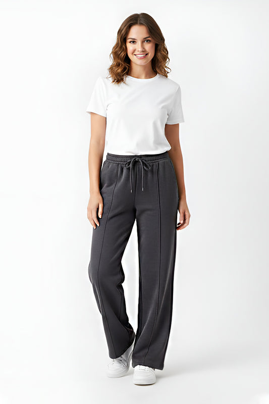 Charcoal Grey Flare Fleece Trouser